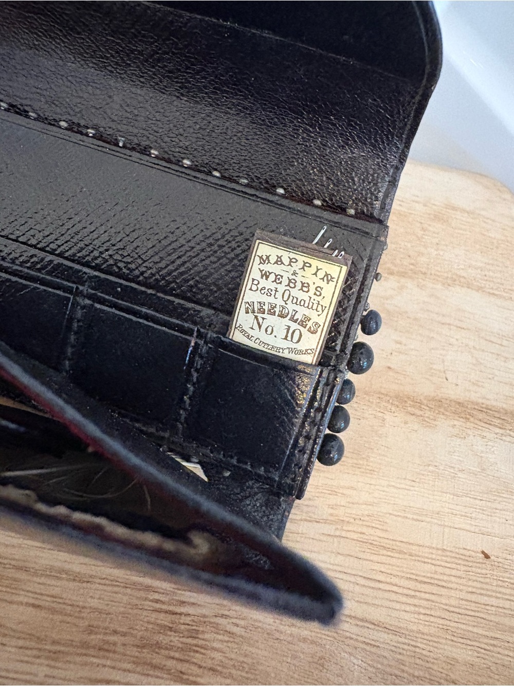 Vintage Mappin & Webb leather needle case.